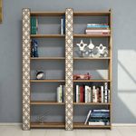 Casa si Gradina - Mobilier - Biblioteci si rafturi - Biblioteci - Biblioteca, Hanah Home, pal melaminat, nuc crem, 124.6x24.2x170 cm - Infinity.ro
