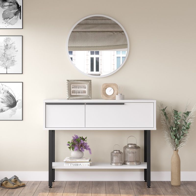 Casa si Gradina - Mobilier - Comode si corpuri - Console - Consola, Hanah Home, PAL melaminat, alb, 100x29.5x76 cm - Infinity.ro