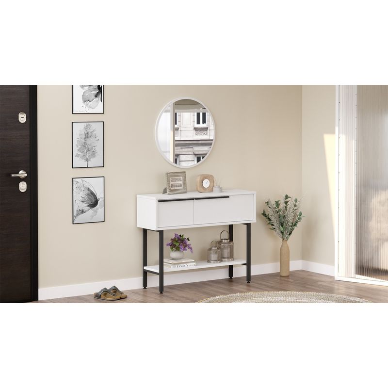 Casa si Gradina - Mobilier - Comode si corpuri - Console - Consola, Hanah Home, PAL melaminat, alb, 100x29.5x76 cm - Infinity.ro
