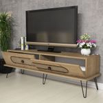 Casa si Gradina - Mobilier - Comode si corpuri - Comode - Comoda tv, Hanah Home, pal melaminat, stejar, 145x45x40 cm - Infinity.ro