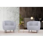 Casa si Gradina - Mobilier - Scaune si fotolii - Fotolii - Fotoliu, Hanah Home, stofa tip in, gri deschis, 83x72x75 cm - Infinity.ro
