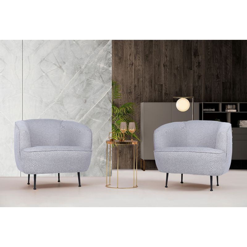 Casa si Gradina - Mobilier - Scaune si fotolii - Fotolii - Fotoliu, Hanah Home, stofa tip in, gri deschis, 83x72x75 cm - Infinity.ro