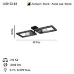 Casa si Gradina - Corpuri si surse de iluminat - Lustre si pendule - Candelabru, Opviq, metal si lemn, negru antichizat, 9x13x3 cm - Infinity.ro