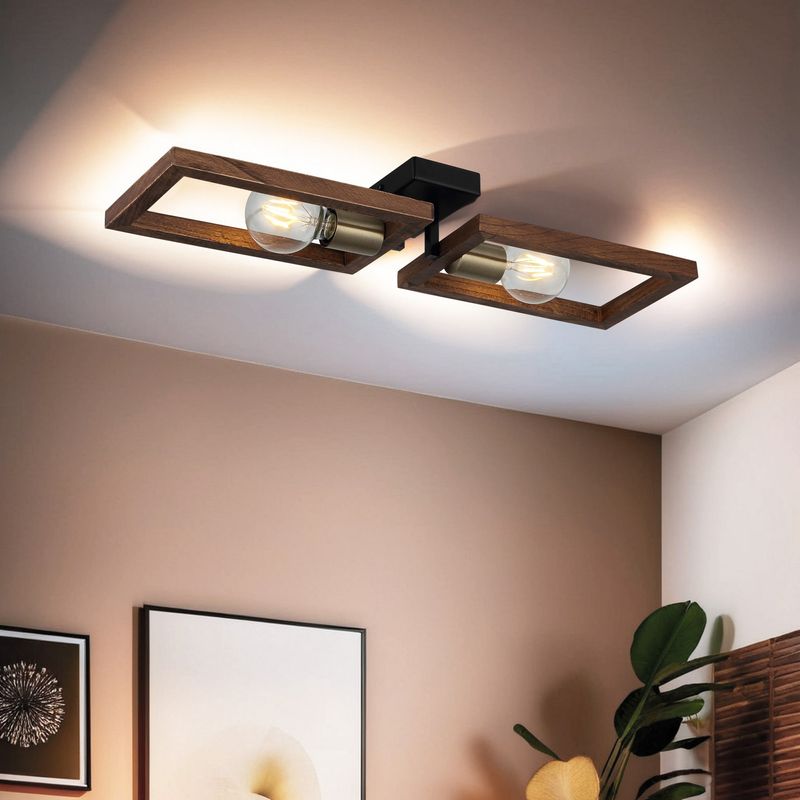 Casa si Gradina - Corpuri si surse de iluminat - Lustre si pendule - Candelabru, Opviq, metal si lemn, negru antichizat, 9x13x3 cm - Infinity.ro