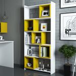 Casa si Gradina - Mobilier - Biblioteci si rafturi - Biblioteci - Biblioteca, Hanah Home, pal melaminat, alb galben, 80x22x170 cm - Infinity.ro