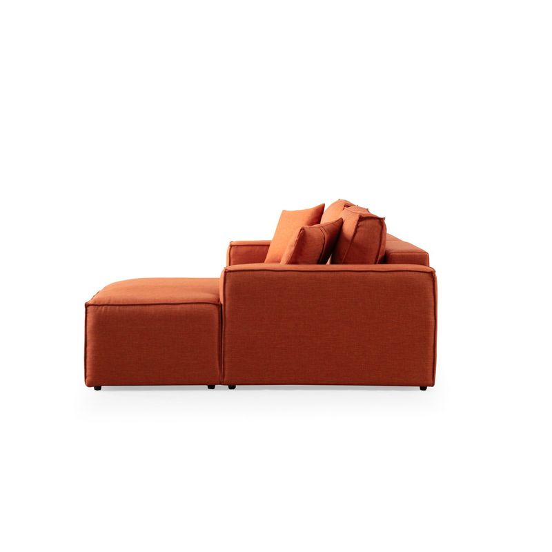 Casa si Gradina - Mobilier - Canapele si coltare - Coltare - Coltar extensibil, Hanah Home, lemn fag si pal, portocaliu, 260x170x78 cm, 560ARE2223 - Infinity.ro
