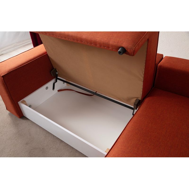 Casa si Gradina - Mobilier - Canapele si coltare - Coltare - Coltar extensibil, Hanah Home, lemn fag si pal, portocaliu, 260x170x78 cm, 560ARE2223 - Infinity.ro