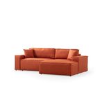 Casa si Gradina - Mobilier - Canapele si coltare - Coltare - Coltar extensibil, Hanah Home, lemn fag si pal, portocaliu, 260x170x78 cm, 560ARE2223 - Infinity.ro