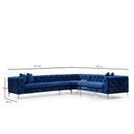 Casa si Gradina - Mobilier - Canapele si coltare - Coltare - Coltar, Hanah Home, lemn fag si pal, albastru marin, 310x270x70 cm - Infinity.ro