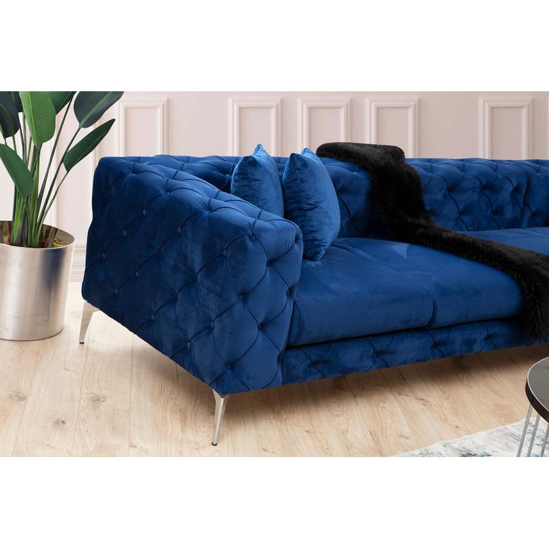 Casa si Gradina - Mobilier - Canapele si coltare - Coltare - Coltar, Hanah Home, lemn fag si pal, albastru marin, 310x270x70 cm - Infinity.ro