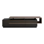 Casa si Gradina - Mobilier - Comode si corpuri - Comode - Comoda tv, Hanah Home, pal melaminat, negru si nuc, 180x46.4x38.9 cm - Infinity.ro
