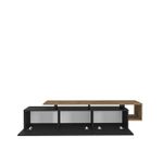 Casa si Gradina - Mobilier - Comode si corpuri - Comode - Comoda tv, Hanah Home, pal melaminat, negru si nuc, 180x46.4x38.9 cm - Infinity.ro