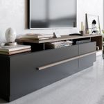 Casa si Gradina - Mobilier - Comode si corpuri - Comode - Comoda tv, Hanah Home, pal melaminat, negru si nuc, 180x46.4x38.9 cm - Infinity.ro