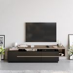 Casa si Gradina - Mobilier - Comode si corpuri - Comode - Comoda tv, Hanah Home, pal melaminat, negru si nuc, 180x46.4x38.9 cm - Infinity.ro