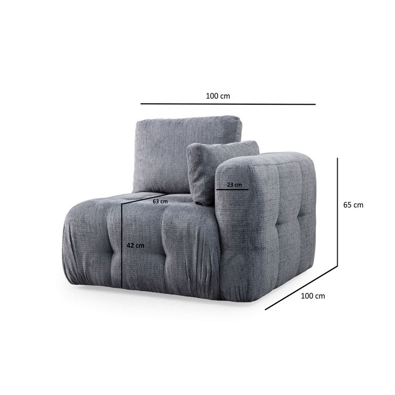 Casa si Gradina - Mobilier - Scaune si fotolii - Fotolii - Fotoliu, Atelier Del Sofa, poliester, gri, 100x100x65 cm - Infinity.ro
