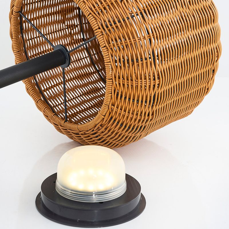Casa si Gradina - Corpuri si surse de iluminat - Veioze si lampi - Veioze - Veioza, Opviq, ratan, negru stejar, 35x53 cm, solar - Infinity.ro