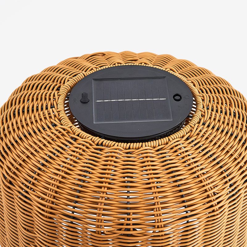 Casa si Gradina - Corpuri si surse de iluminat - Veioze si lampi - Veioze - Veioza, Opviq, ratan, negru stejar, 35x53 cm, solar - Infinity.ro