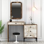 Casa si Gradina - Mobilier - Comode si corpuri - Masute de toaleta - Masa de toaleta, Hanah Home, pal melaminat, nuc si alb, 124x40x84.7 cm - Infinity.ro