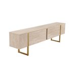 Casa si Gradina - Mobilier - Comode si corpuri - Comode - Comoda tv, Hanah Home, pal melaminat, travertin si auriu, 180x45x30 cm - Infinity.ro