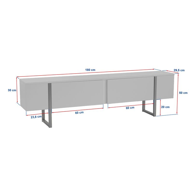 Casa si Gradina - Mobilier - Comode si corpuri - Comode - Comoda tv, Hanah Home, pal melaminat, travertin si auriu, 180x45x30 cm - Infinity.ro