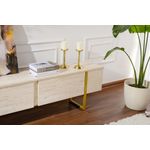 Casa si Gradina - Mobilier - Comode si corpuri - Comode - Comoda tv, Hanah Home, pal melaminat, travertin si auriu, 180x45x30 cm - Infinity.ro