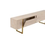 Casa si Gradina - Mobilier - Comode si corpuri - Comode - Comoda tv, Hanah Home, pal melaminat, travertin si auriu, 180x45x30 cm - Infinity.ro