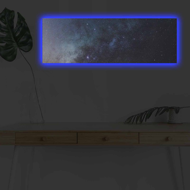 Casa si Gradina - Electrice - Tablouri electrice si accesorii - Tablou decorativ cu led, Wallxpert, panza piele de caprioara, multicolor, 30x90 cm, 254LED4312 - Infinity.ro