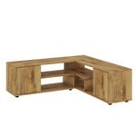 Casa si Gradina - Mobilier - Comode si corpuri - Comode - Comoda tv, Hanah Home, pal melaminat, stejar, 125x40x35 cm - Infinity.ro