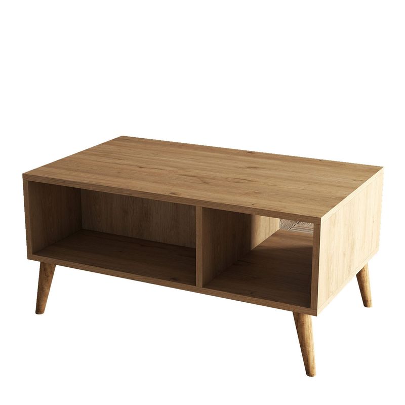 Casa si Gradina - Mobilier - Seturi de mobilier - Seturi living - Set mobilier living, Hanah Home, pal melaminat, stejar, stand tv 180x53x35 cm, masuta cafea 90x54x41,6 cm - Infinity.ro