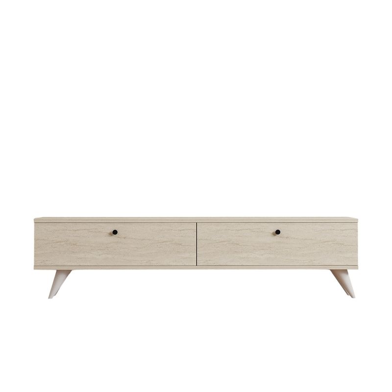Casa si Gradina - Mobilier - Comode si corpuri - Comode - Comoda tv, Hanah Home, pal melaminat, travertin, 160x40x25 cm - Infinity.ro