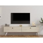 Casa si Gradina - Mobilier - Comode si corpuri - Comode - Comoda tv, Hanah Home, pal melaminat, travertin, 160x40x25 cm - Infinity.ro