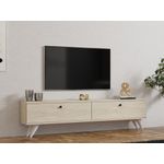 Casa si Gradina - Mobilier - Comode si corpuri - Comode - Comoda tv, Hanah Home, pal melaminat, travertin, 160x40x25 cm - Infinity.ro