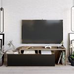 Casa si Gradina - Mobilier - Comode si corpuri - Comode - Comoda tv, Hanah Home, pal melaminat, nuc si negru, 149.8x35.3x42.9 cm - Infinity.ro