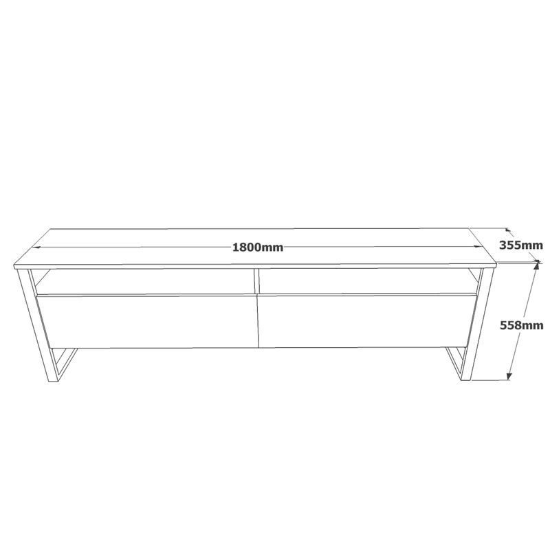 Casa si Gradina - Mobilier - Comode si corpuri - Comode - Comoda tv, Hanah Home, pal melaminat, pin atlantic, 180x35.5x56 cm - Infinity.ro