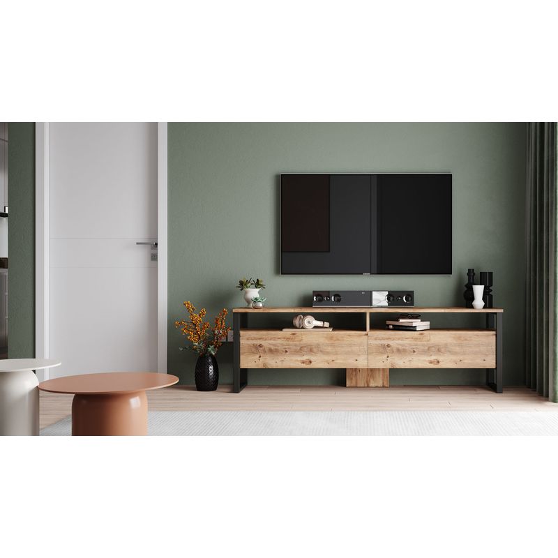 Casa si Gradina - Mobilier - Comode si corpuri - Comode - Comoda tv, Hanah Home, pal melaminat, pin atlantic, 180x35.5x56 cm - Infinity.ro