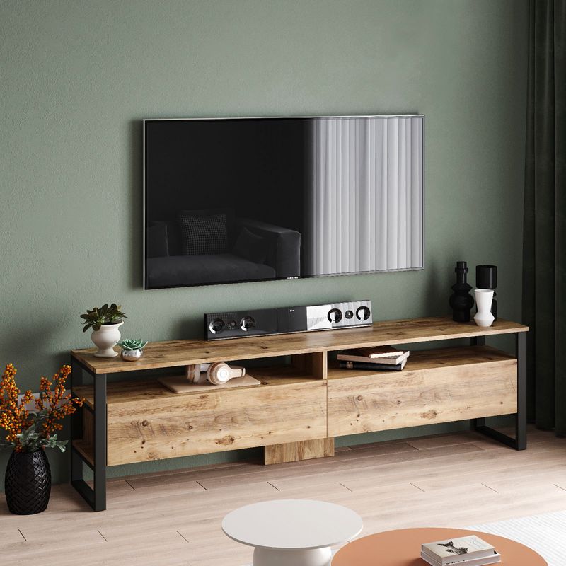 Casa si Gradina - Mobilier - Comode si corpuri - Comode - Comoda tv, Hanah Home, pal melaminat, pin atlantic, 180x35.5x56 cm - Infinity.ro
