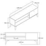 Casa si Gradina - Mobilier - Comode si corpuri - Comode - Comoda tv, Hanah Home, pal melaminat, nuc, 120x29.5x44.6 cm - Infinity.ro