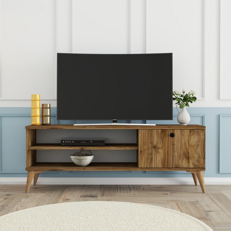 Casa si Gradina - Mobilier - Comode si corpuri - Comode - Comoda tv, Hanah Home, pal melaminat, nuc, 120x29.5x44.6 cm - Infinity.ro