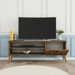 Casa si Gradina - Mobilier - Comode si corpuri - Comode - Comoda tv, Hanah Home, pal melaminat, nuc, 120x29.5x44.6 cm - Infinity.ro