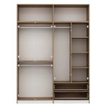 Casa si Gradina - Mobilier - Dulapuri si sifoniere - Sifoniere - Sifonier, Hanah Home, pal melaminat, alb dore, 185x52x253 cm - Infinity.ro