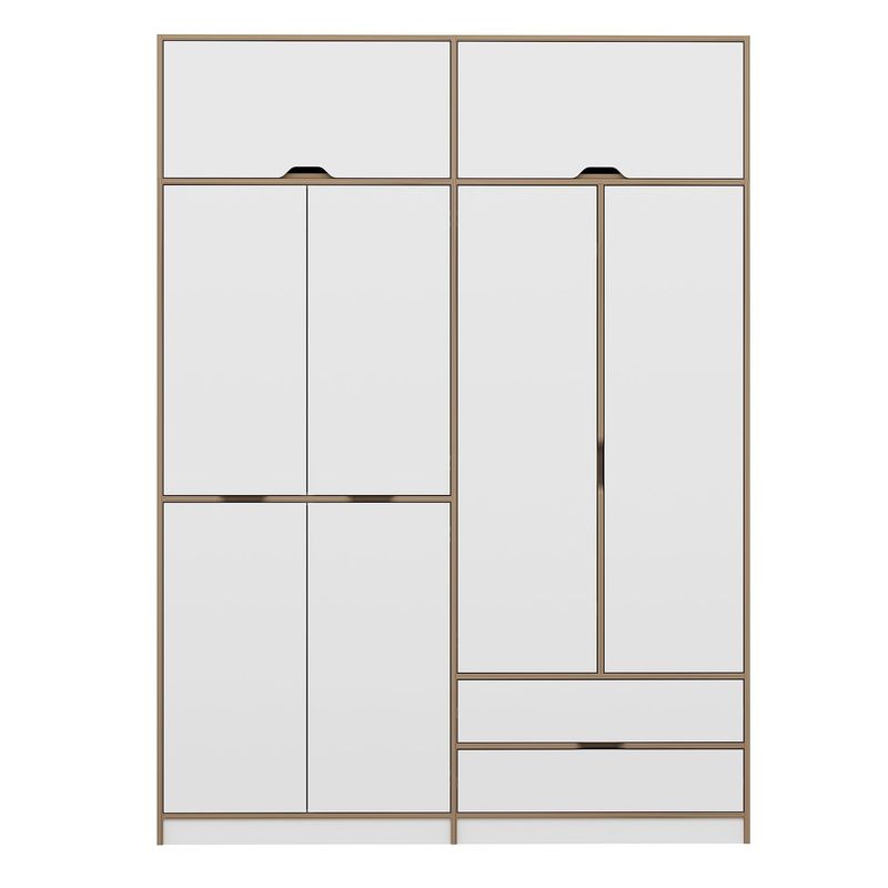 Casa si Gradina - Mobilier - Dulapuri si sifoniere - Sifoniere - Sifonier, Hanah Home, pal melaminat, alb dore, 185x52x253 cm - Infinity.ro