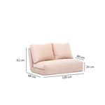 Casa si Gradina - Mobilier - Canapele si coltare - Canapele - Canapea extensibila, Hanah Home, metal, crem, 185x120 cm - Infinity.ro