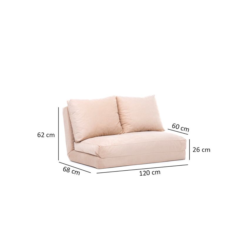 Casa si Gradina - Mobilier - Canapele si coltare - Canapele - Canapea extensibila, Hanah Home, metal, crem, 185x120 cm - Infinity.ro