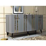Casa si Gradina - Mobilier - Comode si corpuri - Console - Consola, Hanah Home, pal melaminat, antracit auriu, 150x40x80 cm - Infinity.ro