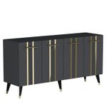 Casa si Gradina - Mobilier - Comode si corpuri - Console - Consola, Hanah Home, pal melaminat, antracit auriu, 150x40x80 cm - Infinity.ro