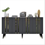 Casa si Gradina - Mobilier - Comode si corpuri - Console - Consola, Hanah Home, pal melaminat, antracit auriu, 150x40x80 cm - Infinity.ro