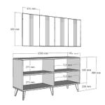 Casa si Gradina - Mobilier - Comode si corpuri - Console - Consola, Hanah Home, pal melaminat, antracit auriu, 150x40x80 cm - Infinity.ro