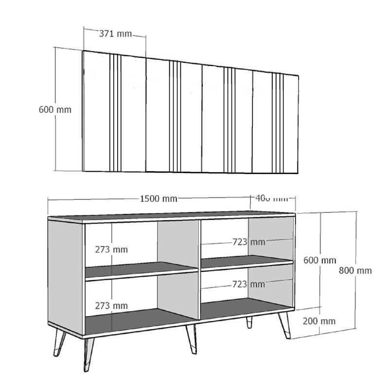 Casa si Gradina - Mobilier - Comode si corpuri - Console - Consola, Hanah Home, pal melaminat, antracit auriu, 150x40x80 cm - Infinity.ro