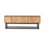 Casa si Gradina - Mobilier - Comode si corpuri - Comode - Comoda tv, Hanah Home, pal melaminat, negru si pin, 140x50x40 cm - Infinity.ro