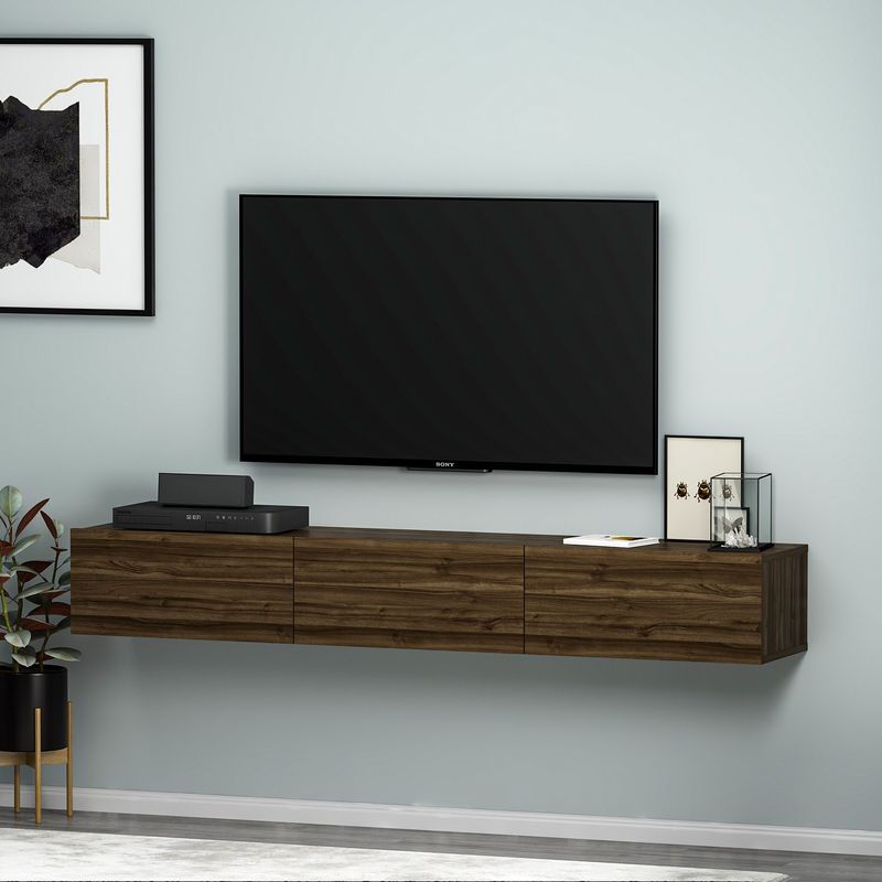 Casa si Gradina - Mobilier - Comode si corpuri - Comode - Comoda tv, Hanah Home, pal melaminat, nuc, 180x31.4x26 cm - Infinity.ro